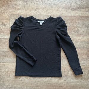 Nine West Black Ruched Sleeve Blouse